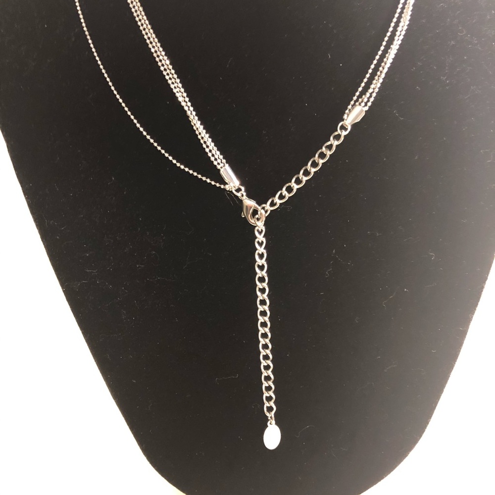 Silvertone Ball & Multi Chain Statement Necklace - image 3